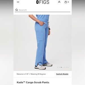 New with tags figs Kade cargo scrubs in dusty blue